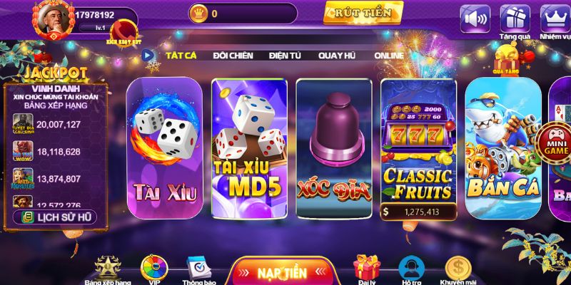 Giao diện cổng game Game Bài 68 được đánh giá cao về tính hiện đại 